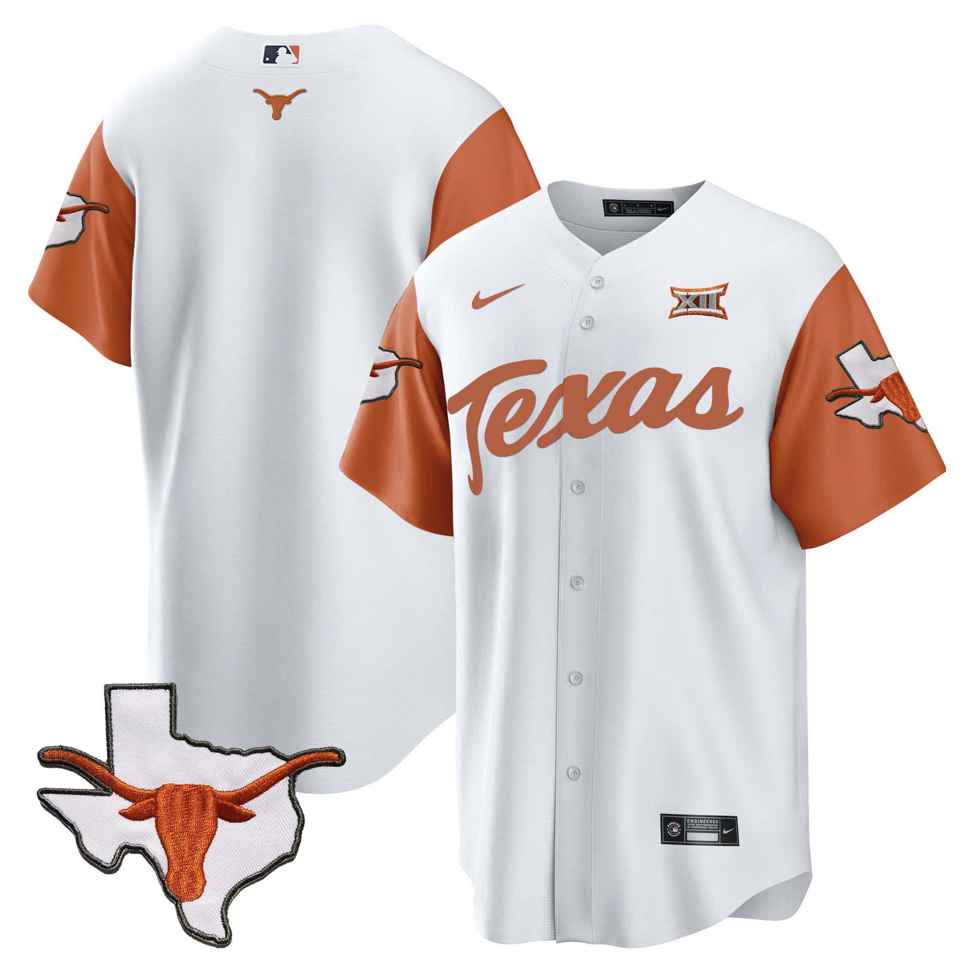 Men Texas Longhorns Blank White 2024 Baseball NCAA Jersey style 1